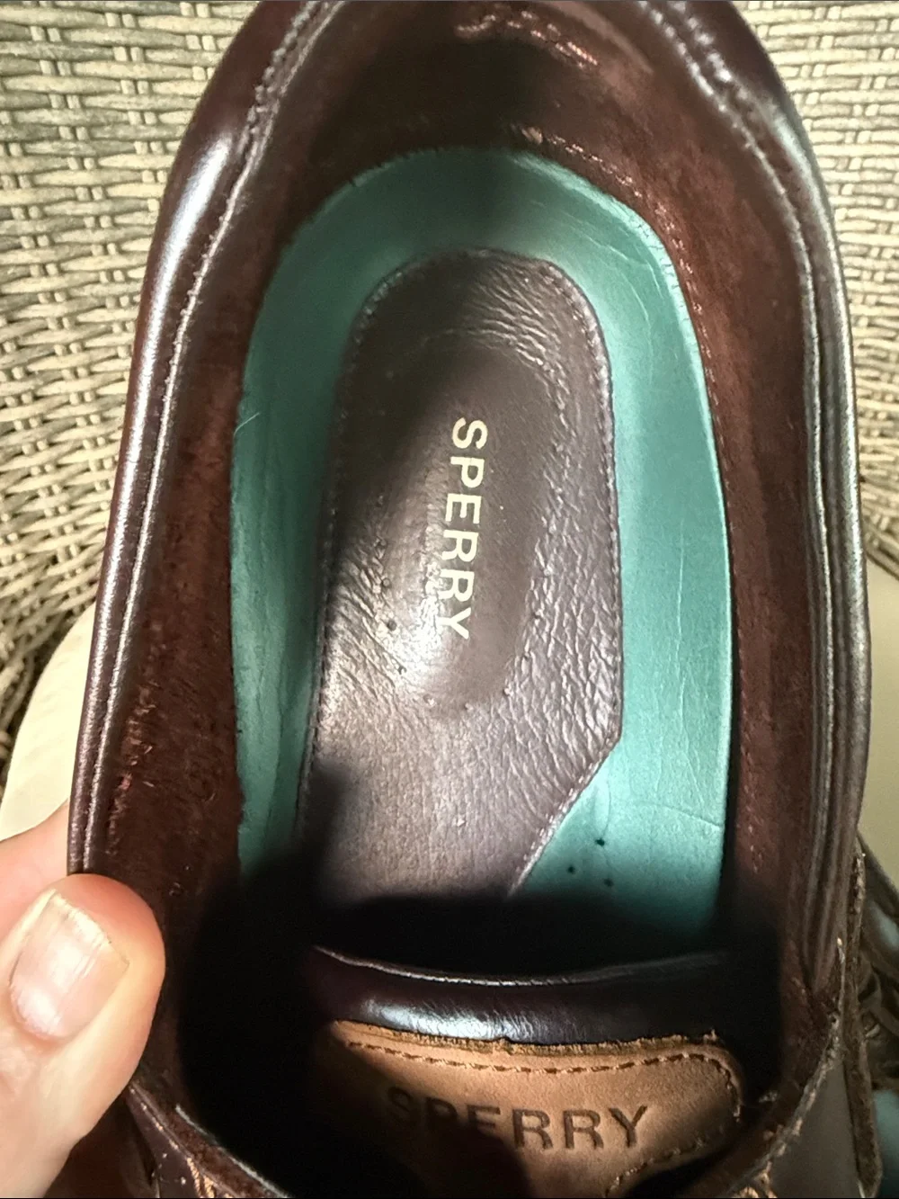 Sperry Men's Maco 2- eye canoe Leather Moc Toe Boat Shoes Amaretto brown